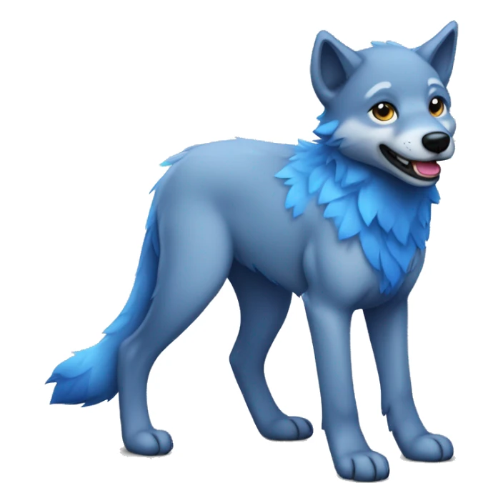a gay, blue wolf pup, full body sticker