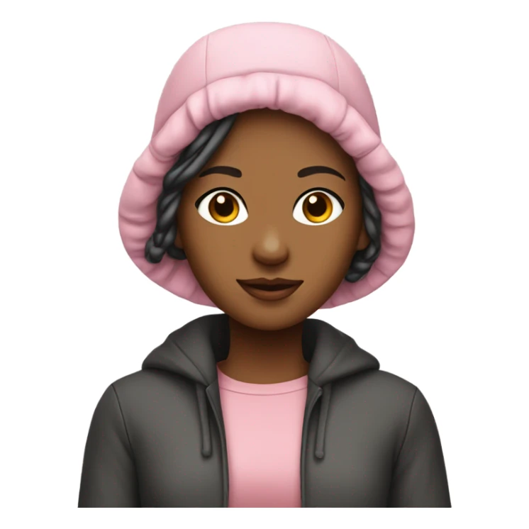 Stylish Girl with hair bonnet for bed sticker
