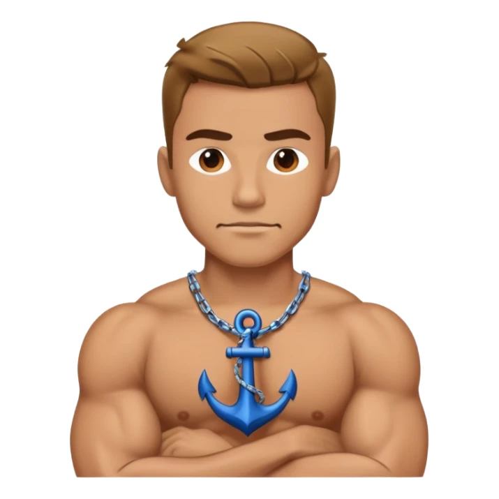 Hombre Musculoso Con Camisa De Ancla sticker