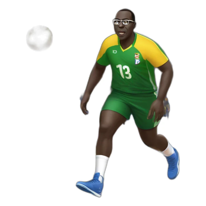 Macky Sall qui joue au handball sticker