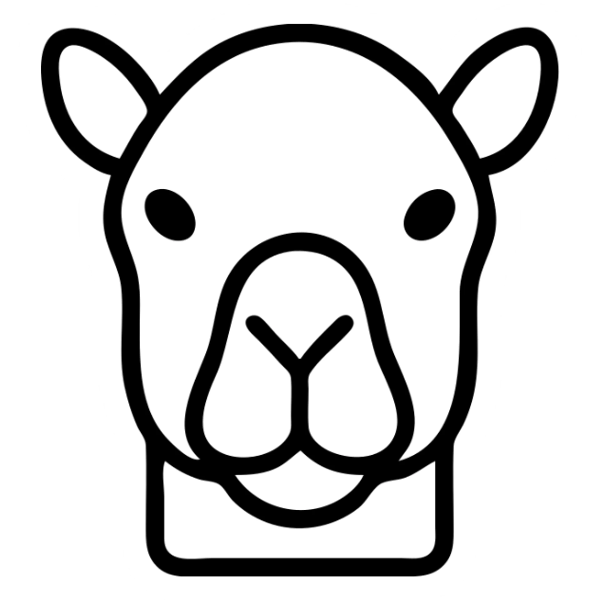 camel face, modern icon style, simple, clean lines, minimal color, suitable for app icon sticker