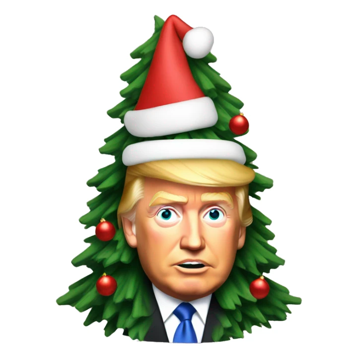 Donald Trump with a Christmas tree sticker