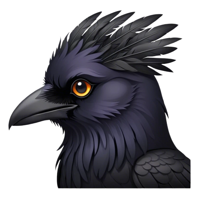 I want a raven in fox emoji style sticker