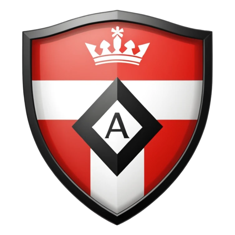 The logo is a shield shape with a black outline. The upper part of the shield contains the words "ATHLETIC CLUB" in black capital letters on a white background. Below this, the shield is divided diagonally.  sticker