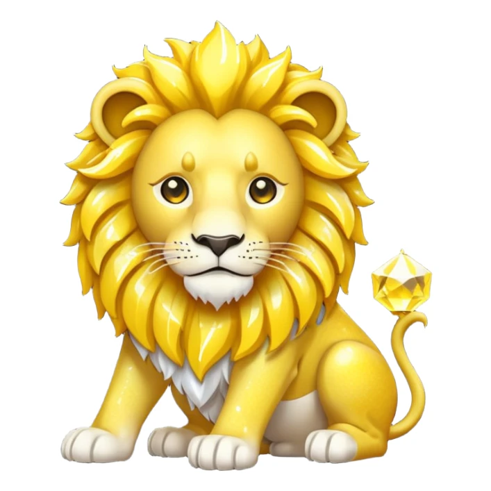 glitter yellow and white pokemon crystal light lion sticker