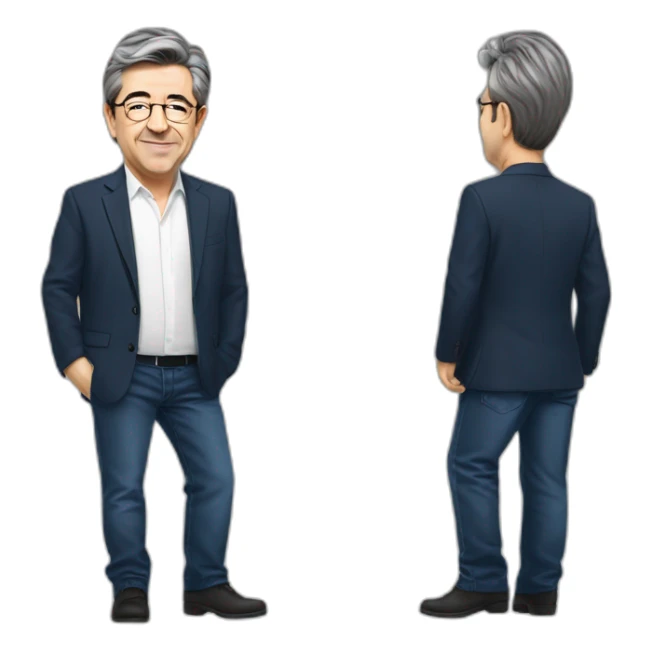 Jean Luc Melenchon with dress sticker