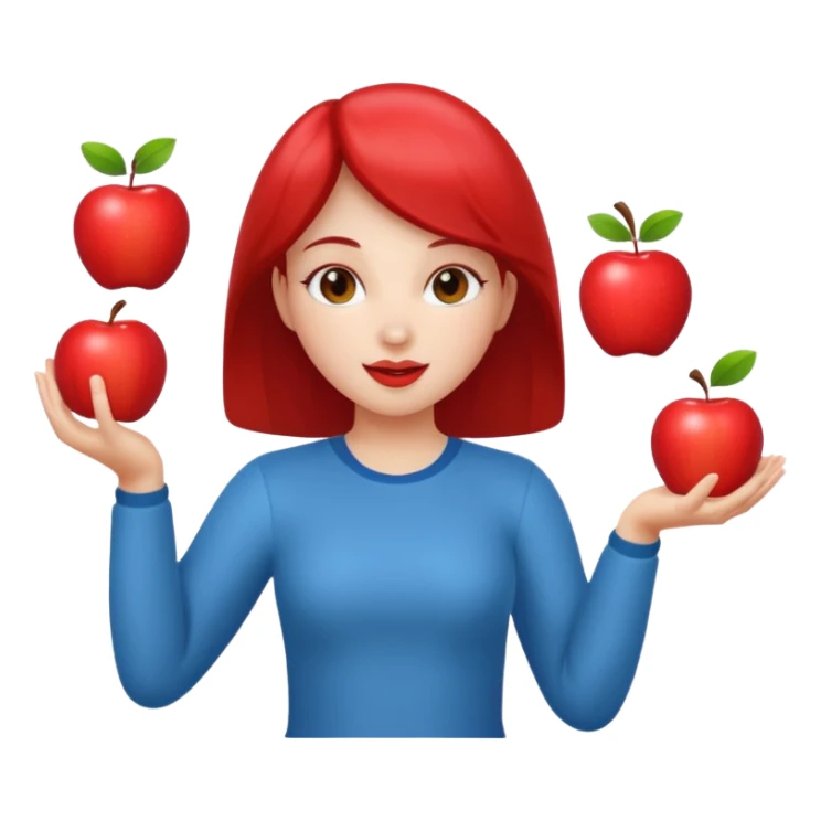 a Circus cute girl juggling two apple sticker