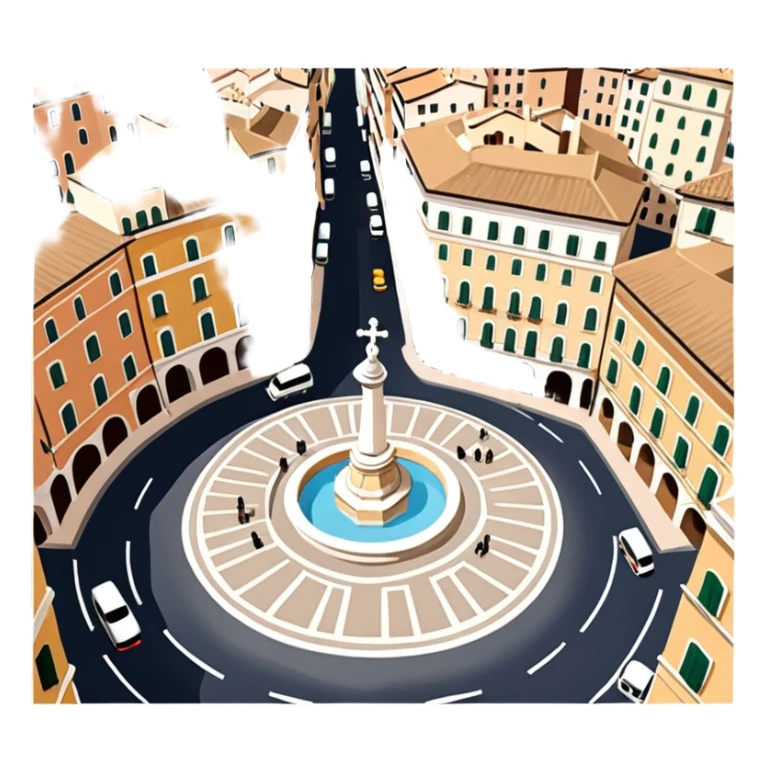 piazza di spagna with barcaccia view from up above
no square style no frame png style 
no squared only building sticker