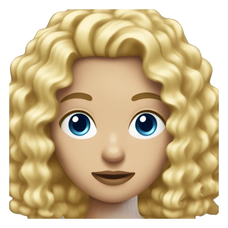 longer blonde curly hair blue eyes with shot gun sticker