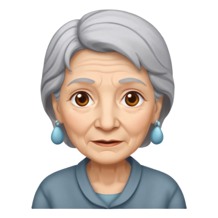 grey hair old woman sticker