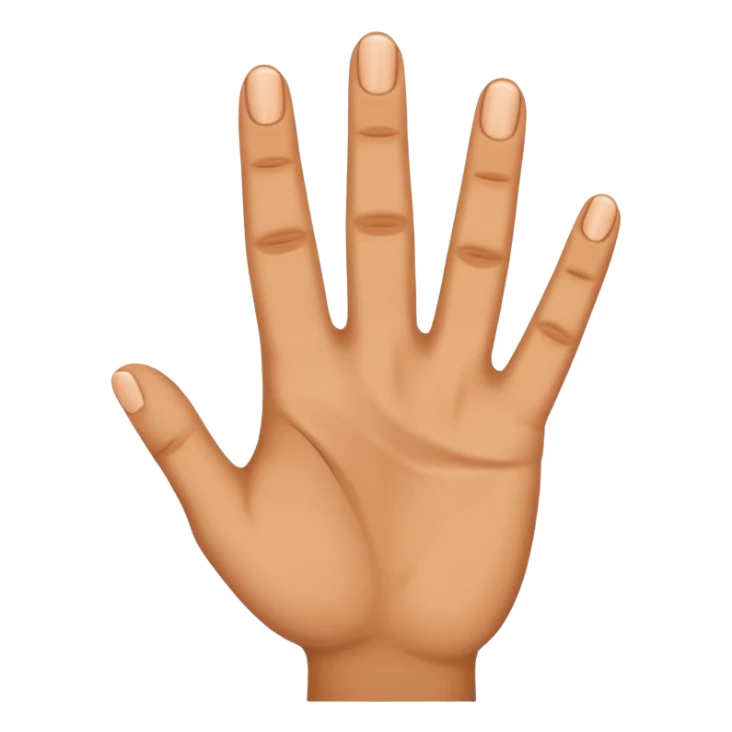 Hand showing showing only 4 fingers with hidden thumb, like counting til 4 sticker