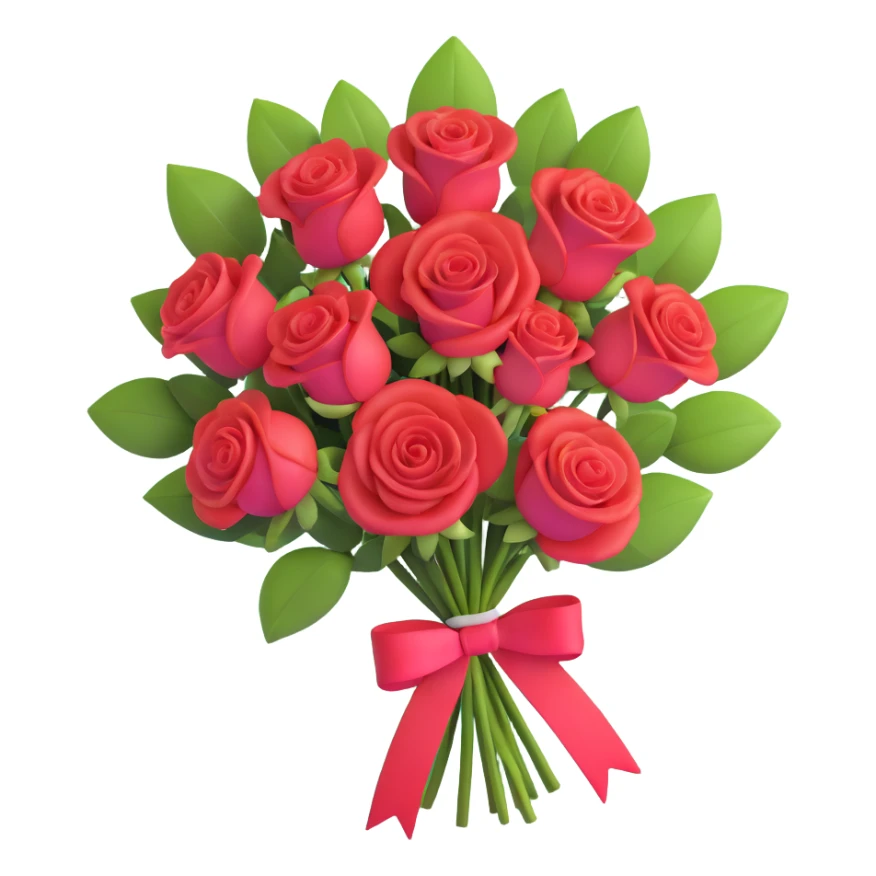 elegant bouquet of red roses with ribbon sticker