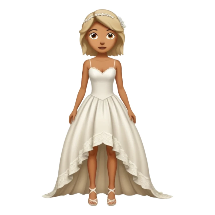 woman ripped wedding dress standing on foot sticker