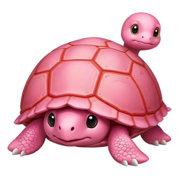 light pink turtle with a much bigger head in chibi style, red shell, cute, adorable, looks like a stuffed animal with no details in skin sticker