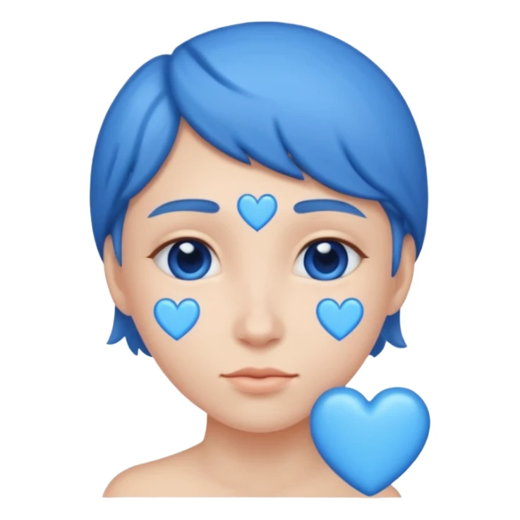Head 🥰of love with blue hearts sticker