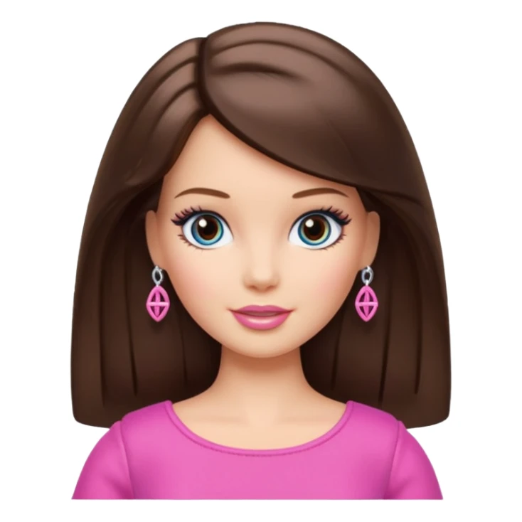 Beautiful Barbie brunette hair. White skin sticker