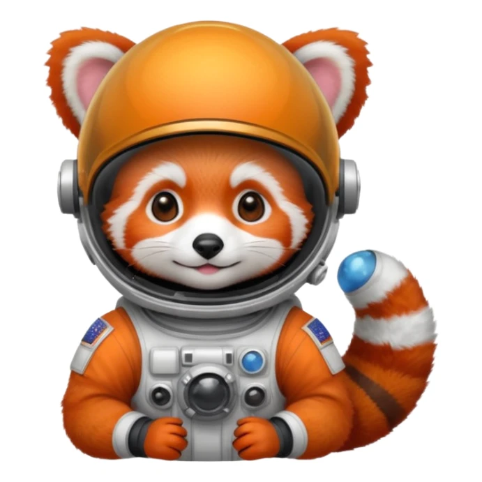 baby cute red panda in astronaut helmet sticker
