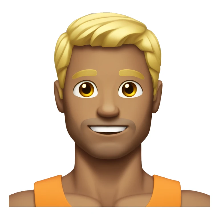 muscular man with blonde hair sticker