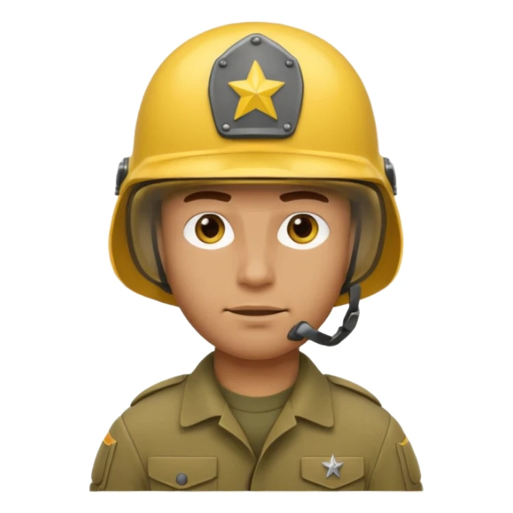 Soldier just face generic yellow with helmet no insignia sticker