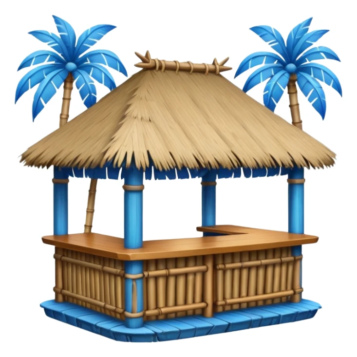 blue detailed tiki bar sticker