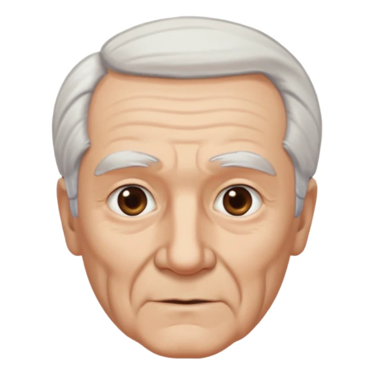 old guy, swept back white hair with no part sticker