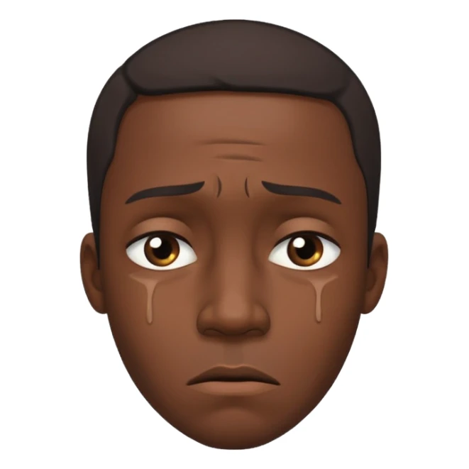 black man having Pity - feeling of sorrow and compassion for another, looking sideways sticker