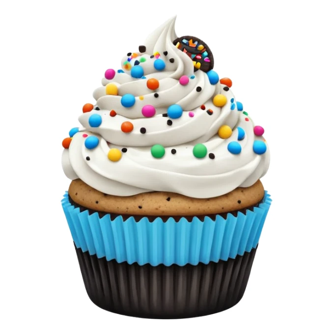 Cookies and cream cupcake with cookies and cream bites sticker