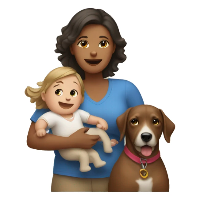 Mom with a baby and a dog sticker