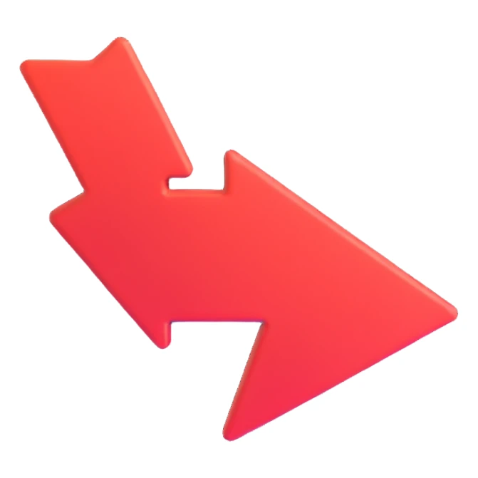 right pointing arrow icon in 3D emoji style, no background sticker
