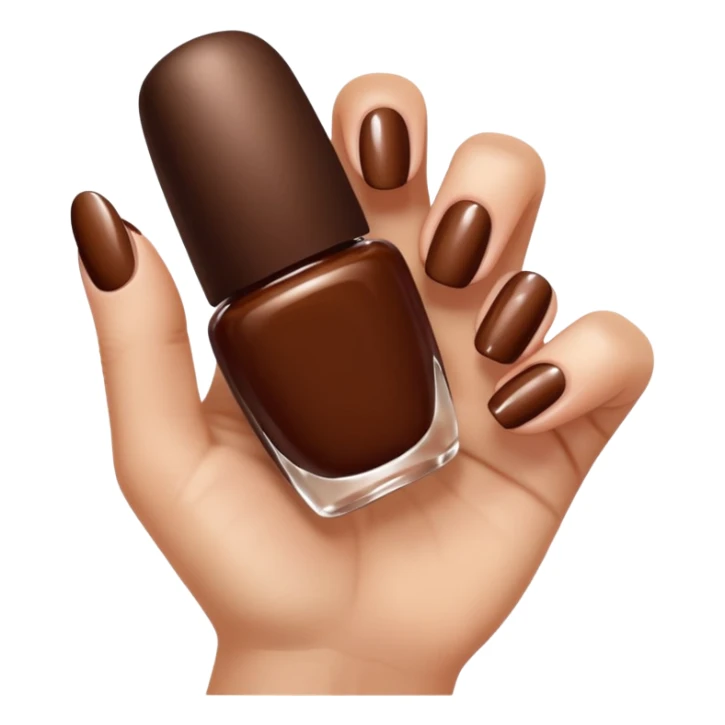 💅🏼 comme cet émoji, mais les ongles et le vernis en marron sticker