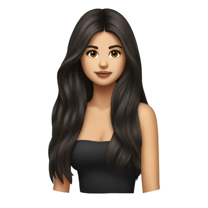 selena gomez long hair sticker