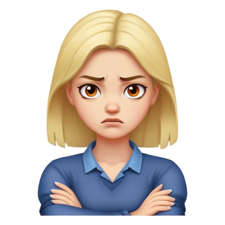 girl arms crossed on neck angry  sticker