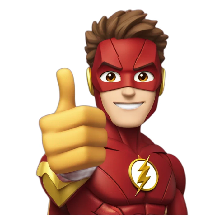 The Flash giving a thumbs up from justice league sticker