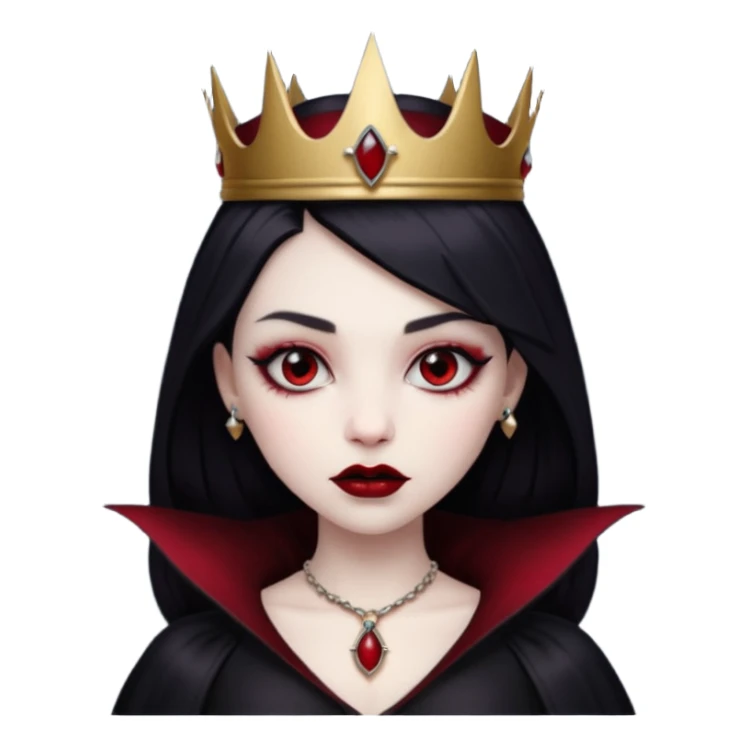 vampire girl with black crown sticker