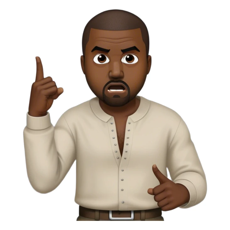 Kanye west fighting and arguing at a Jewish Zionist  sticker