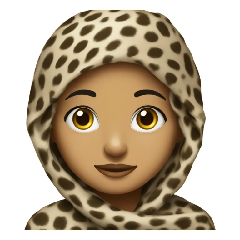 Girl wearing Leopard print keffiyeh  sticker