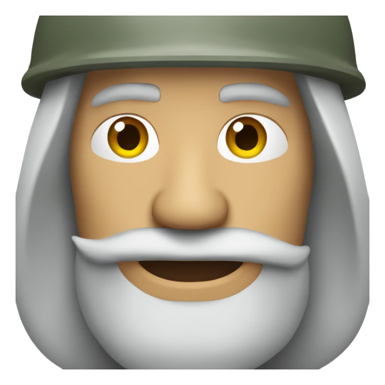 Grey beard man in a military helmet sticker