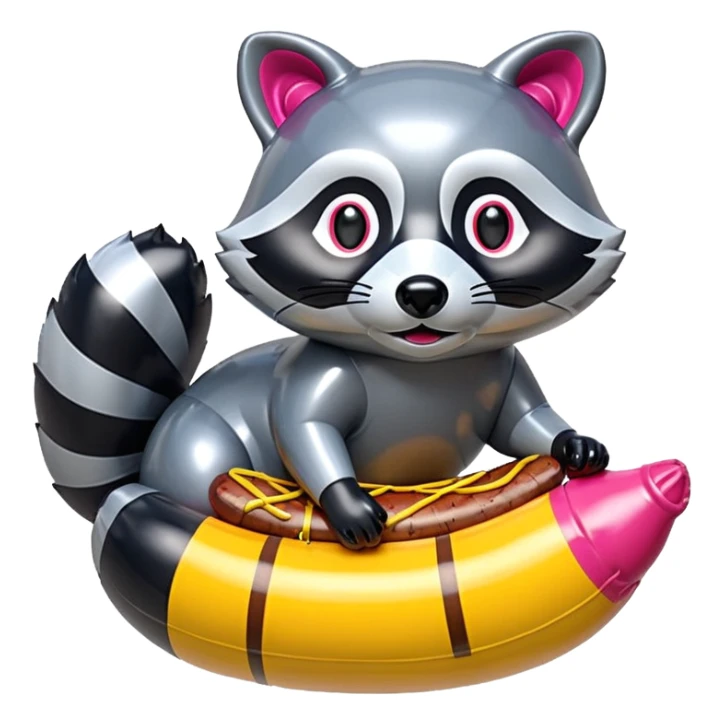  SPAM meat jeff koons style inflatable raccoon sculpture  sticker
