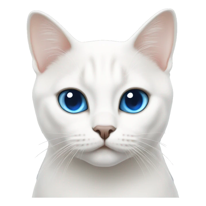 White British short hair cat with blue eyes sticker