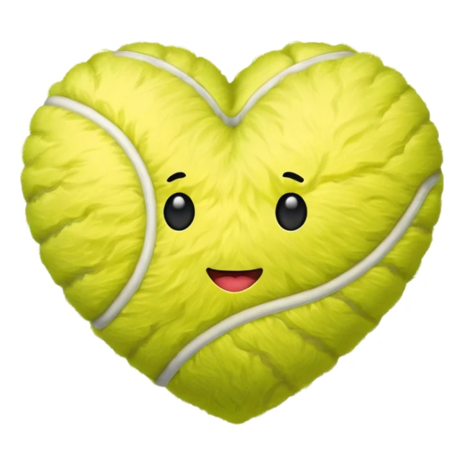 Heart shaped tennis ball emoji sticker