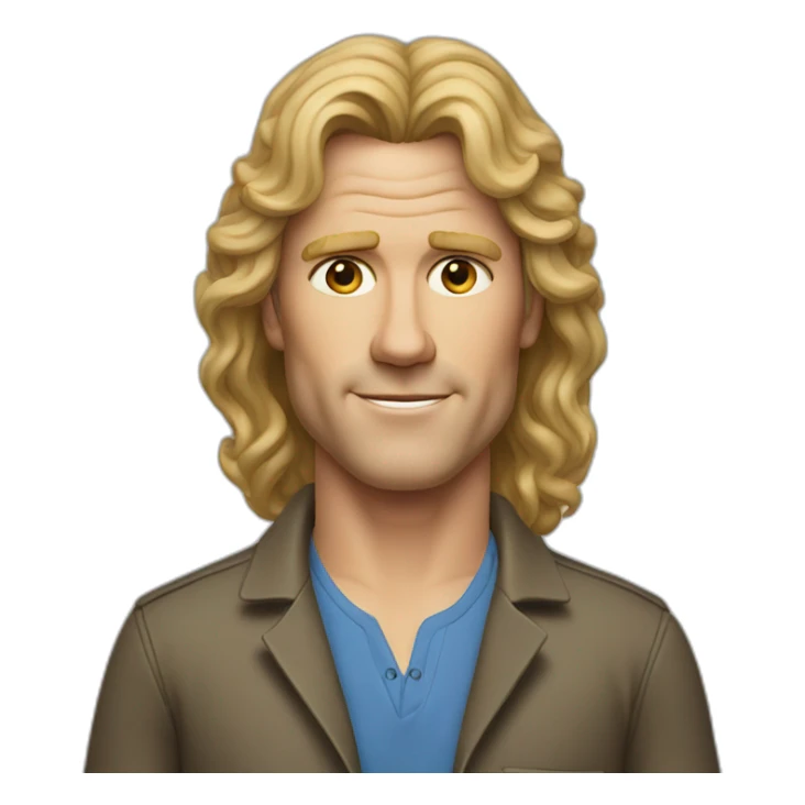 will ferrel realistic, with long blonde straight hair sticker