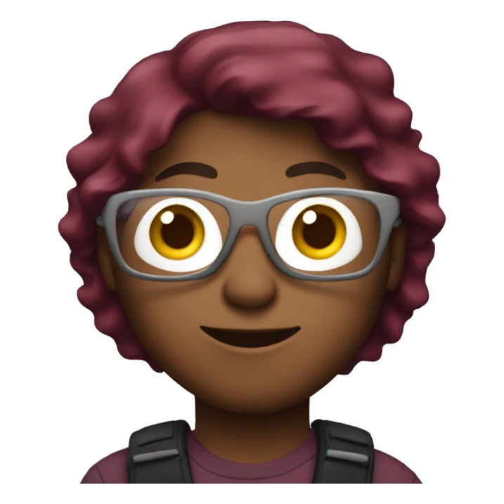 A photographer with burgundy hair sticker