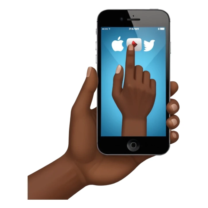 African American hand holding iPhone on YouTube app showing video views sticker