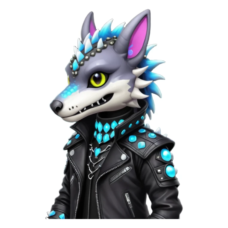 Cool gothic cute badass Scaley Vernid-Protogen-Primagen-Dutch-Angel-Dragon-Sergal-Trico-Fursuit-furry-fursona sticker