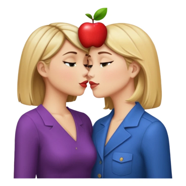 Chloe Sullivan kissing Lana Lang, apple style emoji sticker