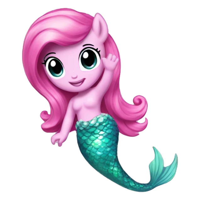 Pink My little pony with a mermaid tail  sticker
