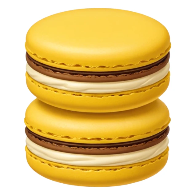 a single of yellow macaron with brown cream



















 sticker