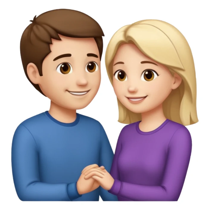 couple in love talking in profile sticker