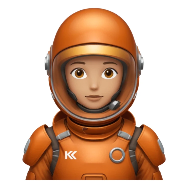 rust full kit protective suit helmet and gear chest up with subtle Y2K aesthetic glossy metallic futuristic style sticker
