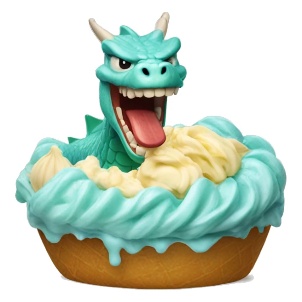 Drago con un gelato in testa sticker